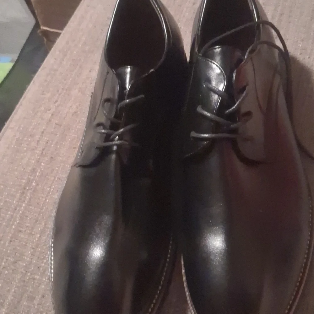 NWT Tanner Classic Black Men's Derby Dress Shoes Size 12 EU 46 and original bag
